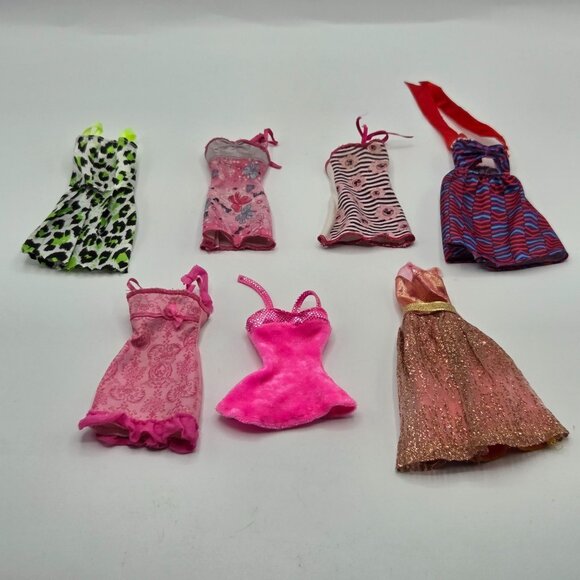Barbie Doll Dress Lot - 6-Piece Mixed Styles & Patterns - Picture 1 of 10